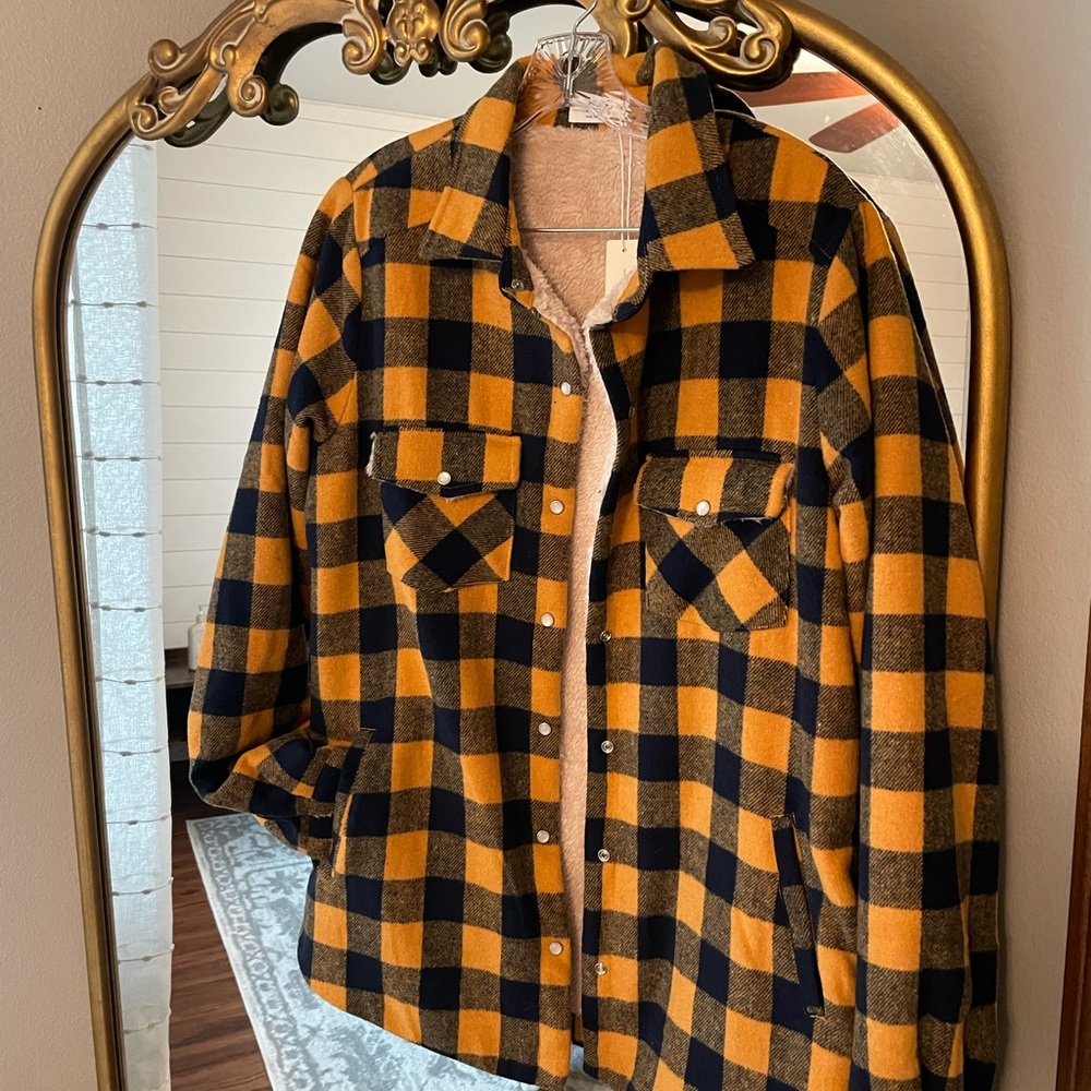 Plaid Button-Up Jacket